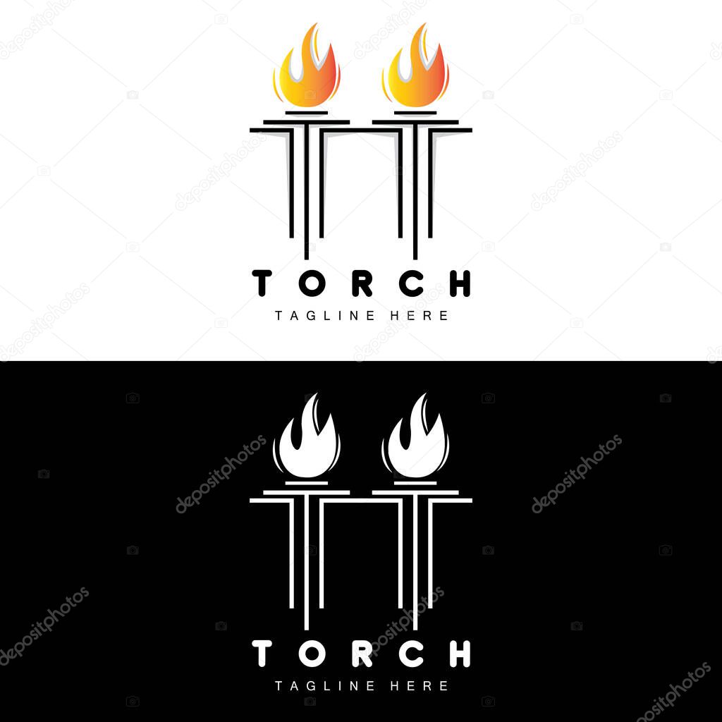 Torch Logo, Fire Design, Letter Logo, Product Brand Icon