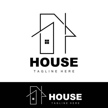 Ev Logosu, Basit İnşaat Vektörü, İnşaat Tasarımı, Konut, Emlak, Emlak Kiralama