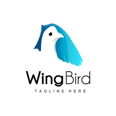 Kuş Logosu, Kuş Kanatları Vektörü, Ürün Markalaşması için Minimalist Tasarım, Şablon Simgesi İllüstrasyonu