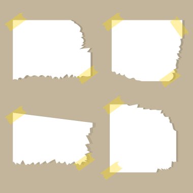 Vektör Gerçekçi El Yapımı Yırtık Kağıt, Yırtık Saydam Elementler Tasarım, Yırtık Not Kağıt Resimleri