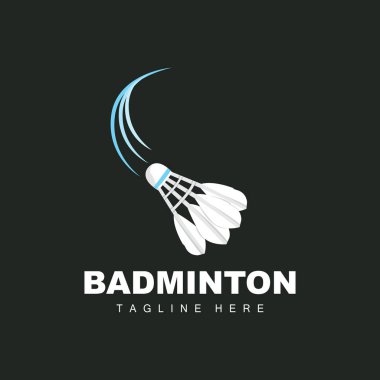 Badminton Logo, Sport Game Vector With Shuttlecock Racket, Sport Branch Design, Template Icon
