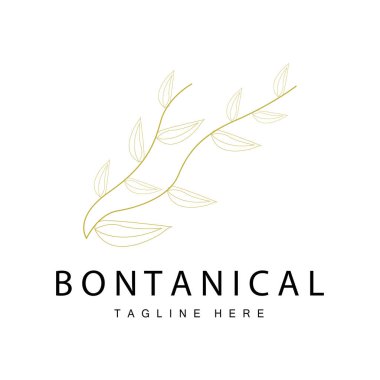 Botanical Logo, Nature Plant Design, Flower Plant Icon Vector With Line Model
