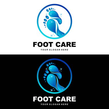 Foot Care Logo Design Health Illustration Woman Pedicure Salon Vector