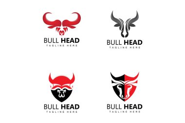 Bull Head Logosu, Çiftlik Hayvanları Vektörü, Hayvancılık İllüstrasyonu, Brand Simgesi Şirketi