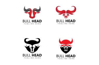 Bull Head Logosu, Çiftlik Hayvanları Vektörü, Hayvancılık İllüstrasyonu, Brand Simgesi Şirketi
