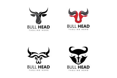 Bull Head Logosu, Çiftlik Hayvanları Vektörü, Hayvancılık İllüstrasyonu, Brand Simgesi Şirketi