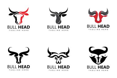 Bull Head Logosu, Çiftlik Hayvanları Vektörü, Hayvancılık İllüstrasyonu, Brand Simgesi Şirketi