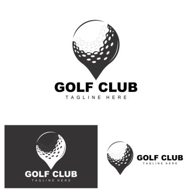 Golf Ball Logo, Vector Stick Golf. Outdoor Sports Game, Discipline Design, Icon Template