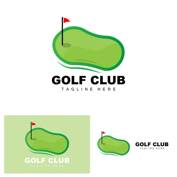 ゴルフボールロゴ ベクタースティックゴルフ 屋外スポーツゲーム 規律デザイン アイコンテンプレート — ストックベクタ