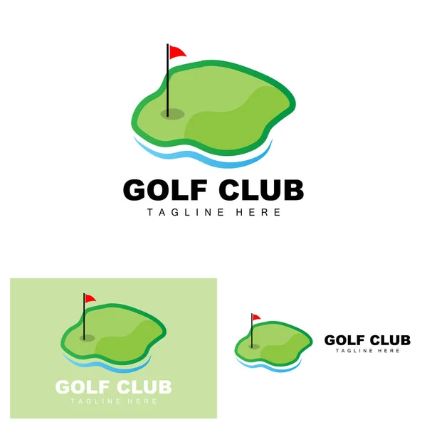 Golf Ball Logo Vector Stick Golf Outdoor Sports Game Discipline — 스톡 벡터
