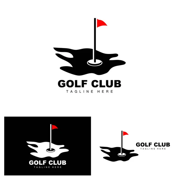 Логотип Golf Ball Vector Stick Golf Спортивные Игры Открытом Воздухе — стоковый вектор