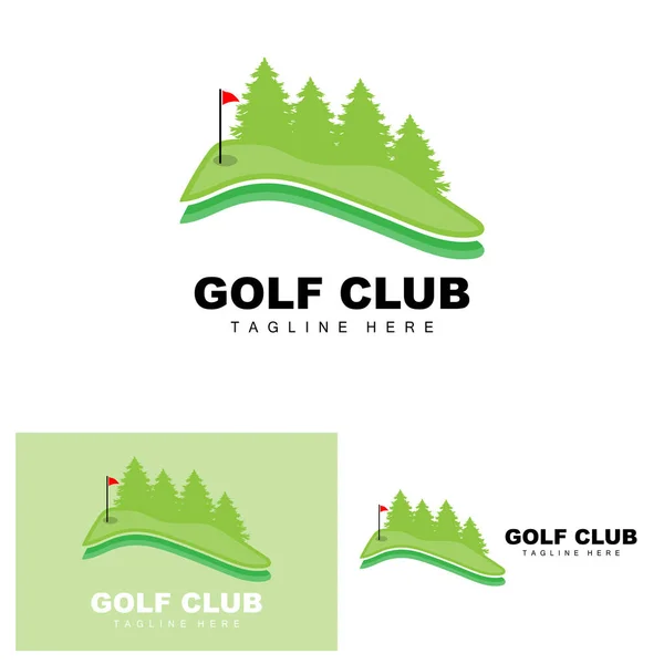 ゴルフボールロゴ ベクタースティックゴルフ 屋外スポーツゲーム 規律デザイン アイコンテンプレート — ストックベクタ