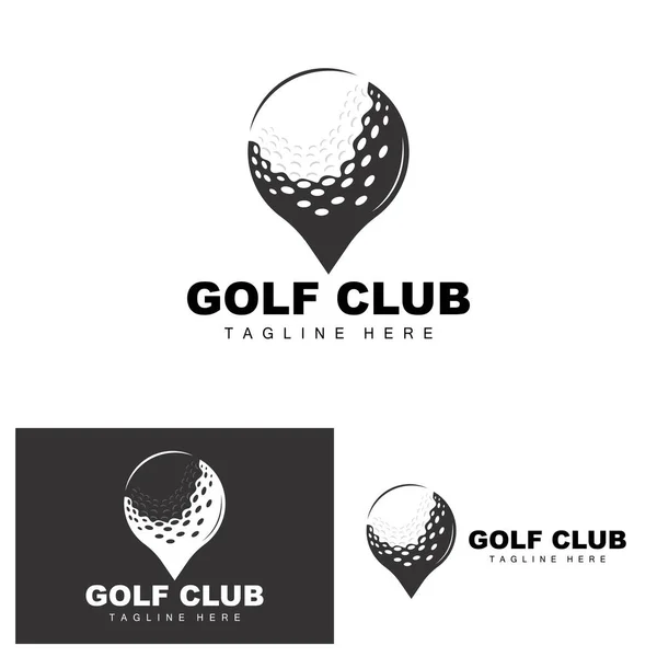 Golf Ball Logo, Vector Stick Golf. Outdoor Sports Game, Discipline Design, Icon Template