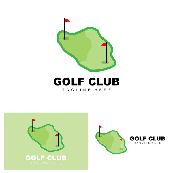 Golf Ball Logo Vector Stick Golf Outdoor Sports Game Discipline — Vetor de Stock