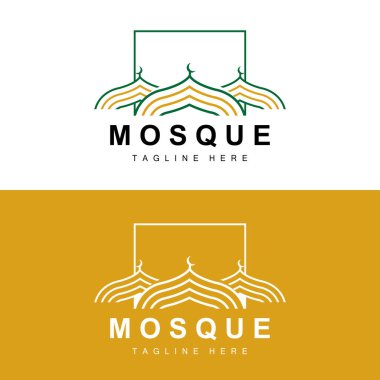 Mosque Logo, Islamic Worship Design, Eid Al Fitr Mosque Building Vector Icon Template, Ramadan, Eid Al Adha