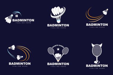 Badminton Logo, Sport Game Vector With Shuttlecock Racket, Sport Branch Design, Template Icon