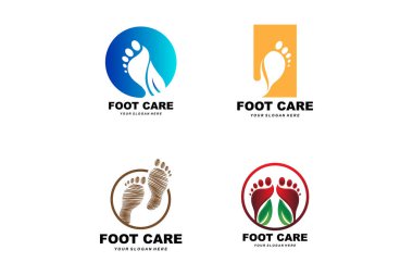Foot Care Logo Design Health Illustration Woman Pedicure Salon Vector