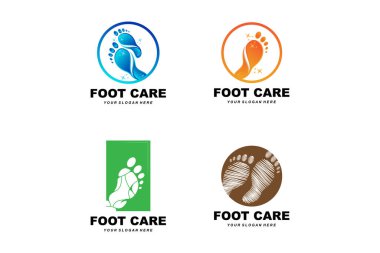 Foot Care Logo Design Health Illustration Woman Pedicure Salon Vector