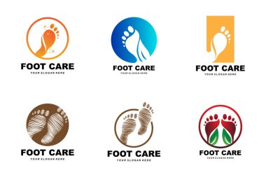 Foot Care Logo Design Health Illustration Woman Pedicure Salon Vector