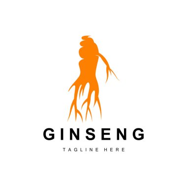 Ginseng logosu, bitkisel bitki taşıyıcısı, doğal bitkisel ilaç, Ginseng bitkisel içecek ikonu