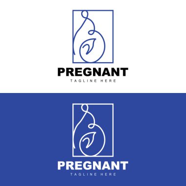 Pregnant Logo, Mom And Baby Health Care Design, Pregnant And Baby Medicine Brand Icon Vector