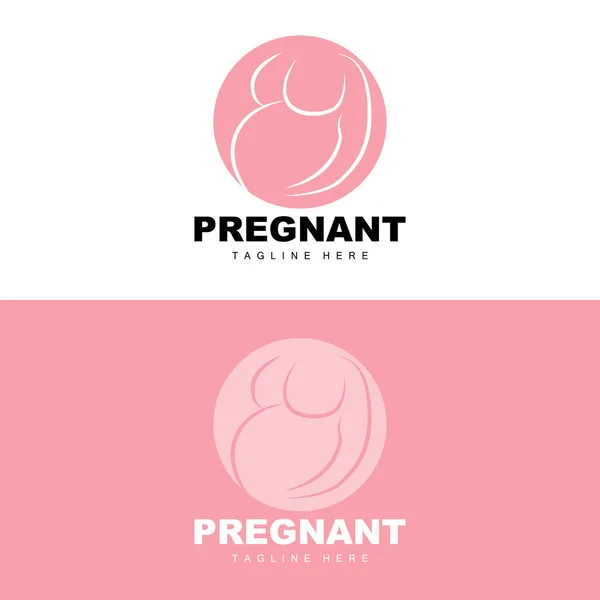 Pregnant Logo Mom Baby Health Care Design Pregnant Baby Medicine — стоковый вектор