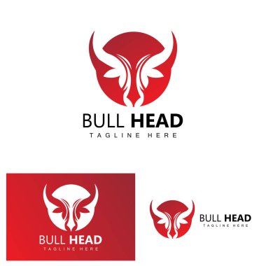 Bull Head Logosu, Çiftlik Hayvanları Vektörü, Hayvancılık İllüstrasyonu, Brand Simgesi Şirketi