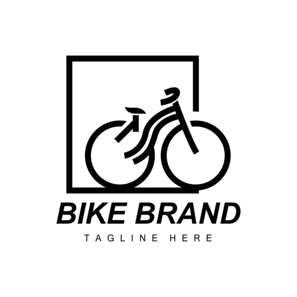 Bisiklet Logosu Araç Vektörü Bisiklet Silüeti Simgesi Basit Tasarım Lhamı — Stok Vektör