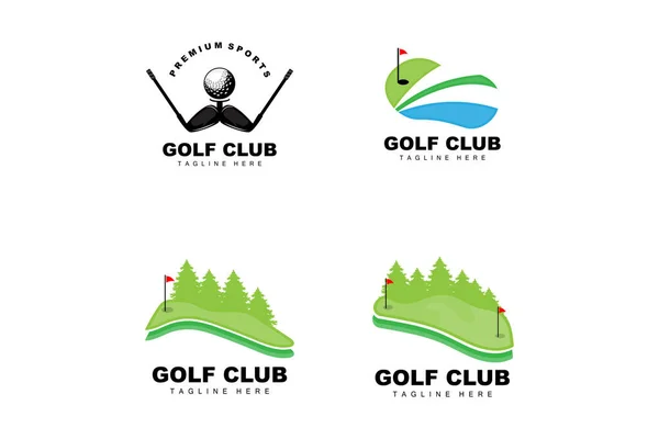 Golf Ball Logo Vector Stick Golf Outdoor Sports Game Discipline — Stockvektor