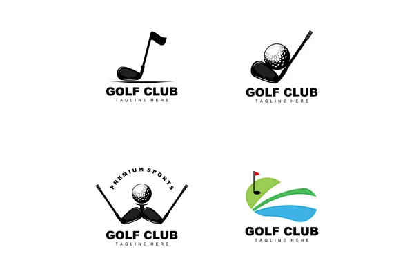 Логотип Яча Гольфу Векторний Стік Гольф Спортивна Гра Відкритому Повітрі — стоковий вектор