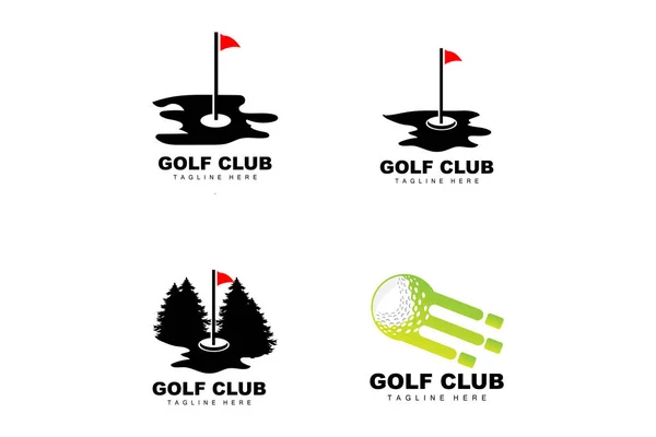 Golf Ball Logo Vector Stick Golf Outdoor Sports Game Discipline — Image vectorielle