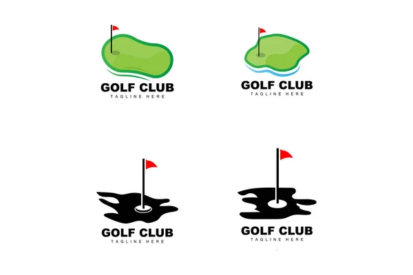 Golf Ball Logo Vector Stick Golf Outdoor Sports Game Discipline — Archivo Imágenes Vectoriales