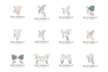 Kelebek Logosu, Güzel Kanatlı Hayvan Tasarımı Dekoratif Hayvanlar, Ürün Markaları