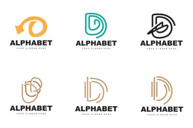 D Letter Logo, Simple Alphabet Design, Modern Minimalist Font Vector