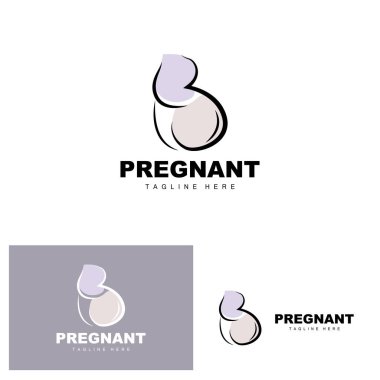 Pregnant Logo, Mom And Baby Health Care Design, Pregnant And Baby Medicine Brand Icon Vector