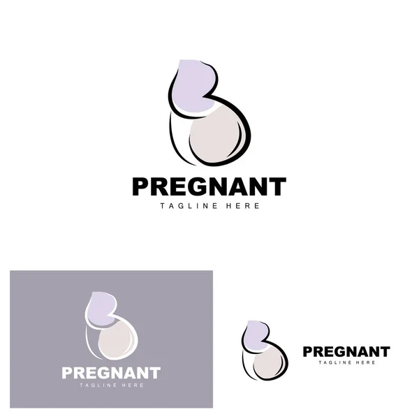 Logo Embarazada Mamá Bebé Diseño Cuidado Salud Embarazo Bebé Medicina — Archivo Imágenes Vectoriales