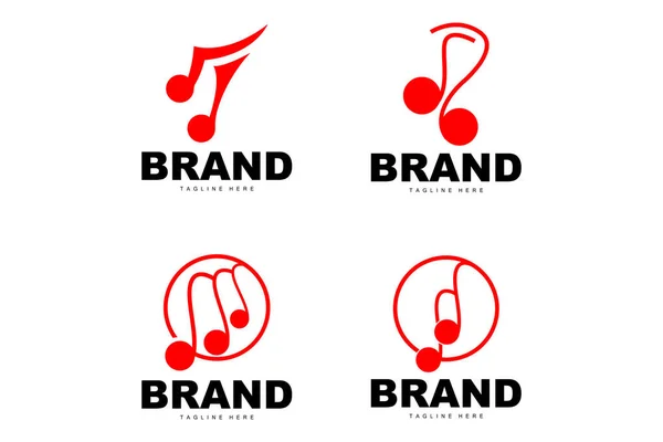 Einfache Musik Rhythmus Logo Noten Song Tone Vector Design — Stockvektor