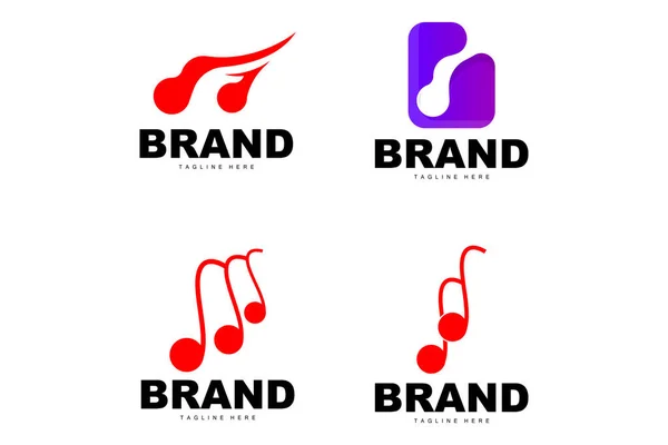 Logotipo Ritmo Música Simples Musical Note Song Tone Vector Design —  Vetores de Stock