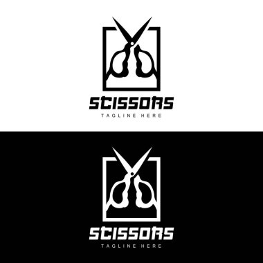 Makas Logosu, Kesme Araçları Vektörü, Berber Dükkanı Makas Basit Tasarım, Resim Şablonu Simgesi Simgesi