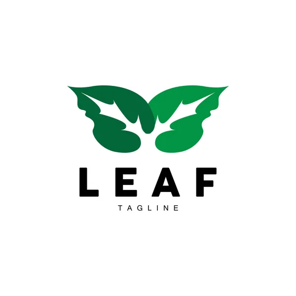 Green Leaf Logo Ecology Natural Plant Vector Nature Design Illustration — 스톡 벡터