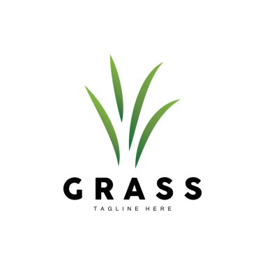 Green Grass Logo Design, Farm Landscape Illustration, Natural Scenery Vector