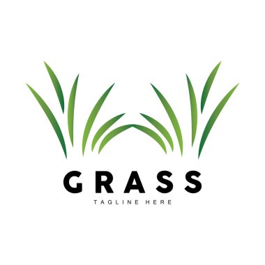 Green Grass Logo Design, Farm Landscape Illustration, Natural Scenery Vector