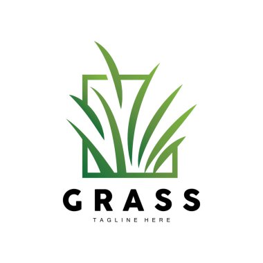 Green Grass Logo Design, Farm Landscape Illustration, Natural Scenery Vector