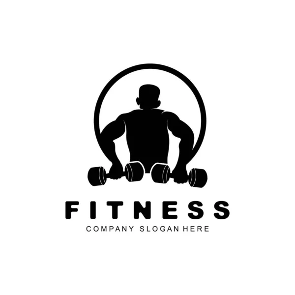 Gym Logo Fitness Logo Vector Design Suitable Fitness Sports Equipment — стоковий вектор