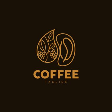 Kahve Logosu, Kahve Ağacı Tasarımı, Kafe İçecek Vektörü, Simge Çizim Sembolü