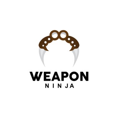 Silah Logosu, Geleneksel Silah Karambit Vektörü, Ninja Dövüş Aracı Basit Tasarım, Sembol Simgesi Simgesi, İllüstrasyon