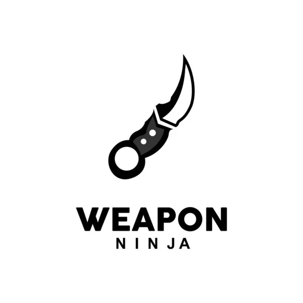 Vapenlogotyp Traditionell Vapen Karambit Vektor Ninja Fighting Tool Enkel Design — Stock vektor