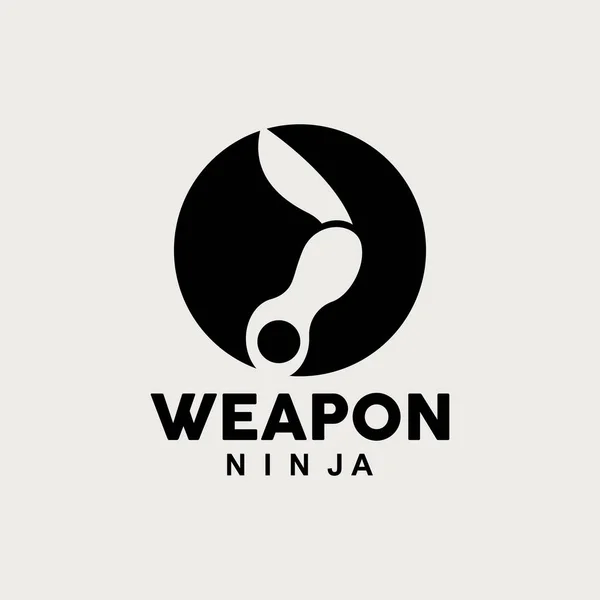 Wapen Logo Traditionele Wapen Karambit Vector Ninja Fighting Tool Eenvoudig — Stockvector