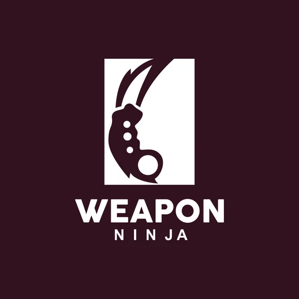 Logo Broni Wektor Tradycyjnej Broni Karambit Narzędzie Walki Ninja Prosta — Wektor stockowy
