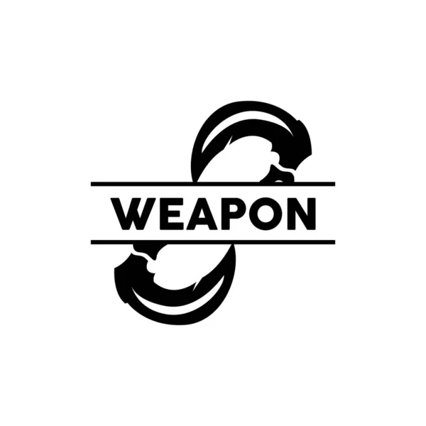 Waffenlogo Traditioneller Waffen Karambit Vektor Ninja Kampfwerkzeug Einfaches Design Symbolsymbol — Stockvektor